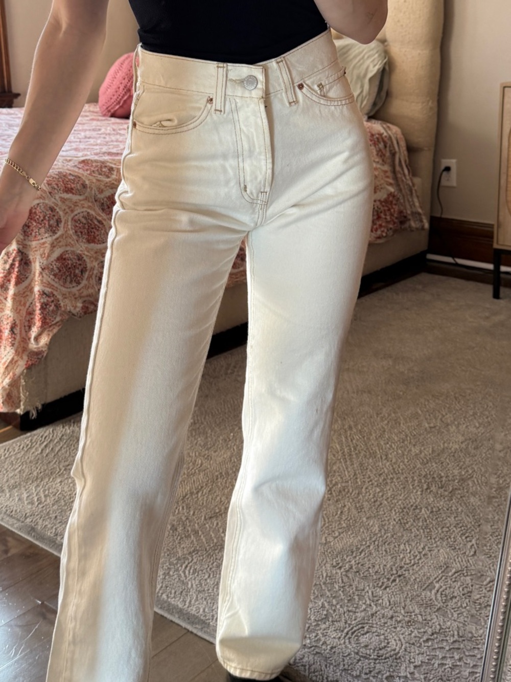 BDG Cream Flare Jeans - Picture 3 of 7